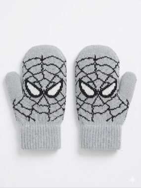 Toddler NWT Kids Grey Spider Man Character Mittens